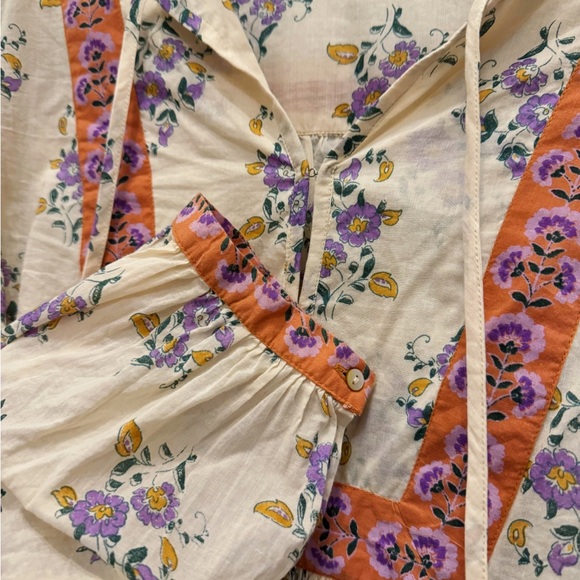 NWOT Aqua Peasant Blouse Sz L / Color Multi - Picture 4 of 5